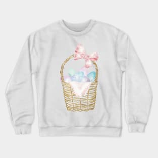 Easter Basket with Pastel Eggs Crewneck Sweatshirt